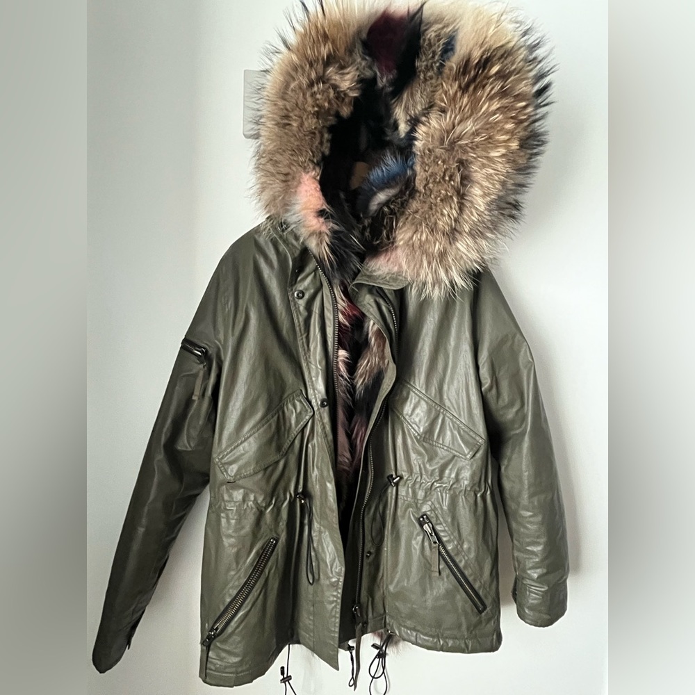 SAM. Waxed Canvas Parka w/Detachable Fur Vest
